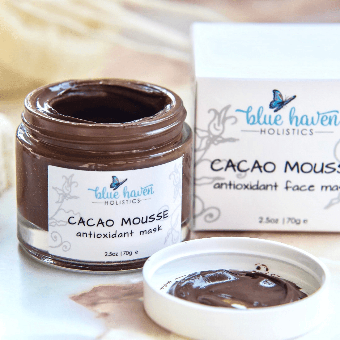 Cacao Mousse Antioxidant Face Mask + Face Brush - Blue Haven Holistics