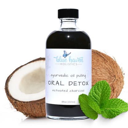 Detox Oil Pulling Mouthwash - Activated Charcoal Blue Haven Holistics